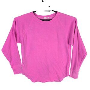 Womens Gap Pink Pullover Sweatshirt Cotton Crew Neck Raglan Sleeves Size XS